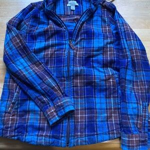 L.L. Bean Blue and Brown Plaid Shirt